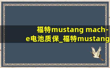 福特mustang mach-e电池质保_福特mustang mach-e电池